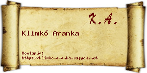Klimkó Aranka névjegykártya